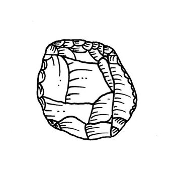 Kopenhagen Steinzeit Flint, Archäologische Illustrationen.